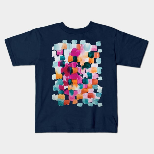 Watercolor brushstrokes Kids T-Shirt by IngaDesign